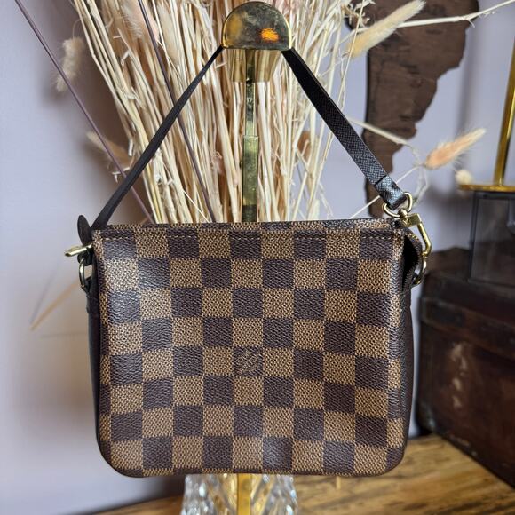 Louis Vuitton Damier Ebene Trousse Make Up Bag with Strap SP1909 - Picture 1 of 8